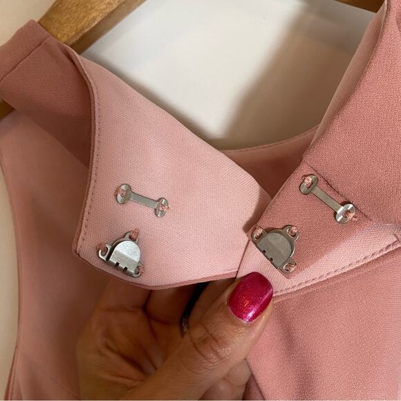 DESSY COLLECTION Diamond Cutout Back Trumpet Gown in Desert Rose - Picture 8 of 8